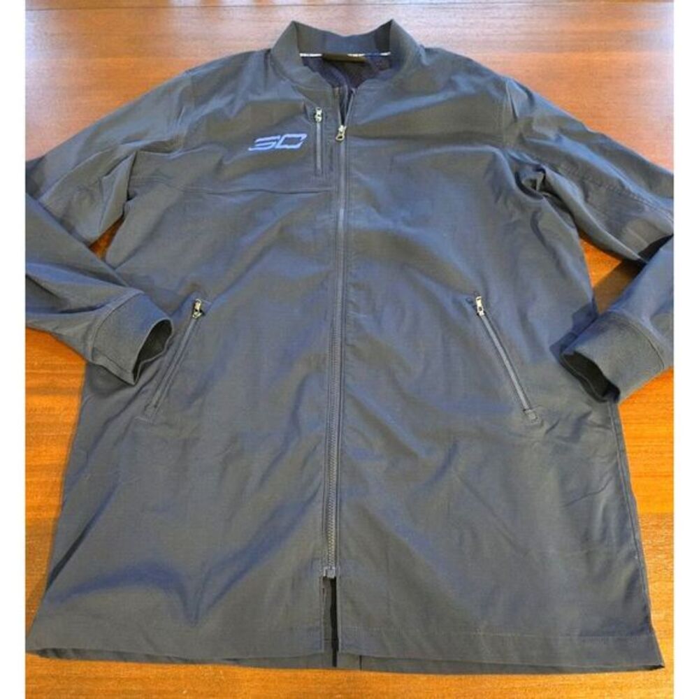 Under Armour SC30 Jacket Mens Large Black Stephen Curry Longline Full Zip Bomber